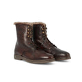 Boots - OYSTER Leather, Shearling Fur-Lined & Rubber Soles Lace-Ups