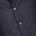 Jacket - Quilted Wool & Suede High Collar Buttoned