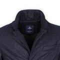 Jacket - Quilted Wool & Suede High Collar Buttoned