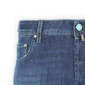 Jeans - BARD Cotton, Viscose & Polyester Stretch Purple Blue Patch
