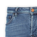 Jeans - NICK Cotton, Polyester Stretch Beige & Turquoise Patch