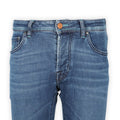 Jeans - NICK Cotton, Polyester Stretch Beige & Turquoise Patch