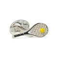 Cufflinks - Racket, Tennis Ball Sterling Silver & Enamel