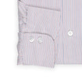 Shirt - Tricolor Striped Cotton Single Cuff