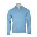 Quarter-Zip Sweater - STOWBRIDGE Cotton, Silk & Cashmere Stand-Up Zipped Collar