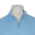 Quarter-Zip Sweater - STOWBRIDGE Cotton, Silk & Cashmere Stand-Up Zipped Collar