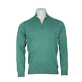 Quarter-Zip Sweater - STOWBRIDGE Cotton, Silk & Cashmere Stand-Up Zipped Collar