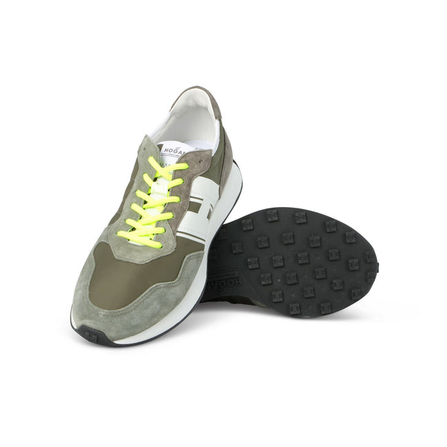 H383 New Running Coloured Suede And Canvas Sneakers