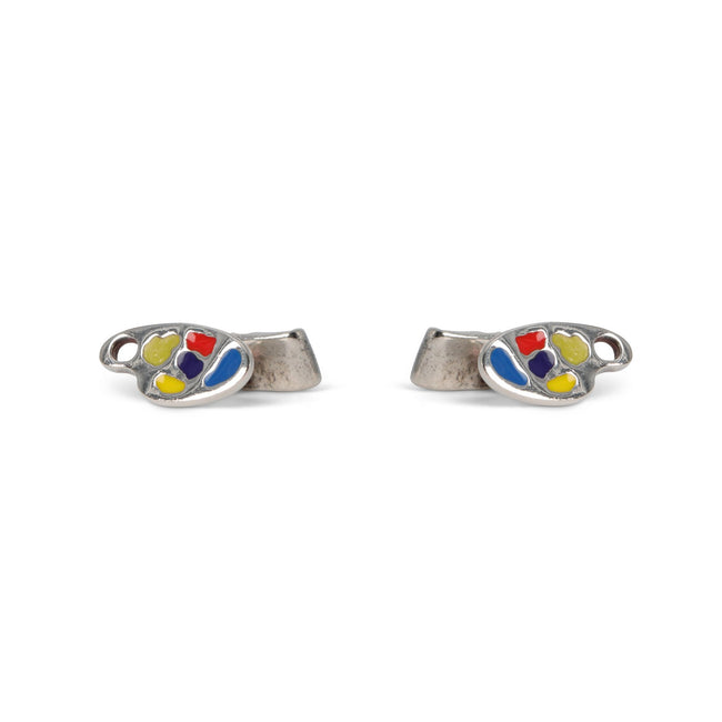 Cufflinks - Painter's Palette & Tube Sterling Silver & Enamel