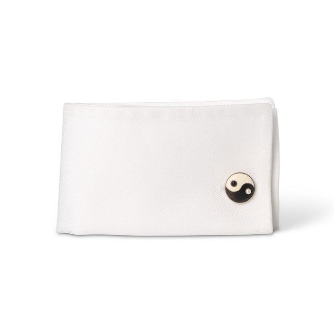Cufflinks - Ying Yang Sterling Silver, Ebony Wood & Ivory