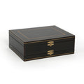 Black Leather Double Deck Jewelry Box