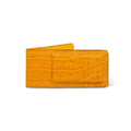 Yellow Crocodile Leather Notes Holder