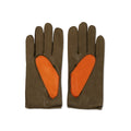 Lamb Leather bi-colour orange grass green Gloves