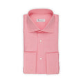 White Sky Blue And Red Striped Patterns Cotton Single Cuff Long Sleeves Shirt Especially For Degand Brussels