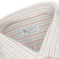 White Sky Blue And Red Striped Patterns Cotton Single Cuff Long Sleeves Shirt Especially For Degand Brussels