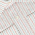 White Sky Blue And Red Striped Patterns Cotton Single Cuff Long Sleeves Shirt Especially For Degand Brussels