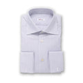 Shirt - Striped Cotton Double Cuff Italian Collar