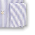 Shirt - Striped Cotton Double Cuff Italian Collar
