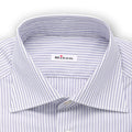 Shirt - Striped Cotton Double Cuff Italian Collar