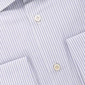 Shirt - Striped Cotton Double Cuff Italian Collar