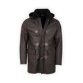 Jacket Duilio Sherlina Plain Colour Leather Detachable Hood