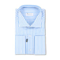 Striped Blue Double Cuff Shirt