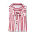Striped Burgundy Double Cuff Shirt
