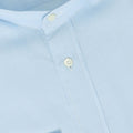 Sky Blue Linen Mao Neck Single Cuff Long Sleeves Shirt