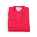 Fushia Cashmere V-Neck Pullover