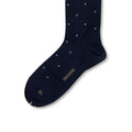 Dots Navy and Jeans Scotland Thread Long Socks