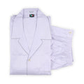 Pajamas Plain Colour Herringbone With Piping Shirt Long Sleeves Buttoned + Pants Cotton