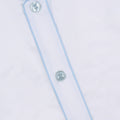 Nightdress Herringbone Twisted Yarn With Piping Long Sleeves Buttoned + Bobble Sleep Cap Cotton