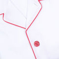 Pajamas Plain Colour With Piping Shirt Long Sleeves Buttoned + Pants Cotton