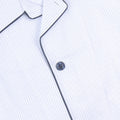 Pajamas Bicolour Striped With Piping Long Sleeves Buttoned + Pants Cotton