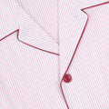 Pajamas Bicolour Striped With Piping Long Sleeves Buttoned + Pants Cotton