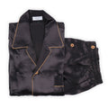 Pajamas Plain Colour With Piping Shirt Long Sleeves Buttoned + Pants Silk