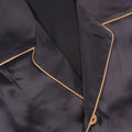 Pajamas Plain Colour With Piping Shirt Long Sleeves Buttoned + Pants Silk