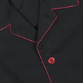 Pajamas Plain Colour With Piping Shirt Long Sleeves Buttoned + Pants Cotton
