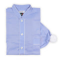 Nightdress Herringbone Twisted Yarn With Piping Long Sleeves Buttoned + Bobble Sleep Cap Cotton