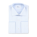 Striped Light Blue and Red Double Cuff Shirt