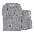 Pajamas - Checkered With Piping Shirt Long Sleeves Buttoned + Pants Cotton
