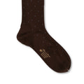 Dots Beech Brown and Sky Blue Scotland Thread Long Socks