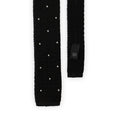 Tie - Knitted Silk With Embroidered Dots Square Cut