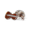 Cufflinks - Violin Sterling Silver & Enamel