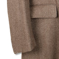 Brown Herringbone Cashmere Coat