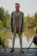 Brown Herringbone Cashmere Coat