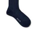 Plain Jeans Blue and Blue Plated Scotland Thread Long Socks