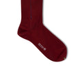 Plain Burgundy and Blue/Light Blue Clocked Scotland Thread Long Socks