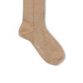 Plain Beige and Red/Light Blue Clocked Scotland Thread Long Socks