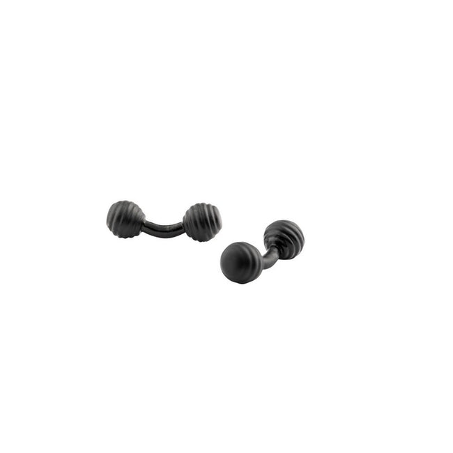 Black Bowls Coated Steel Cufflinks